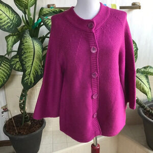 Ashley Judd raspberry 3/4 sleeve sweater